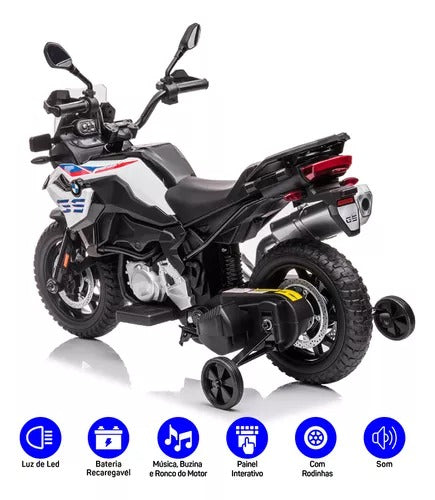 Moto Elétrica Infantil Bmw F850 Gs + Capacete Infantil