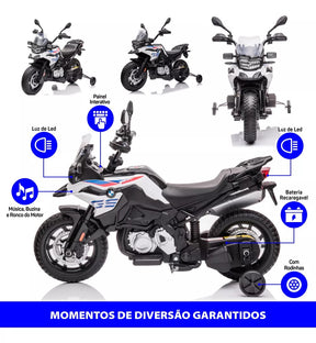 Moto Elétrica Infantil Bmw F850 Gs + Capacete Infantil